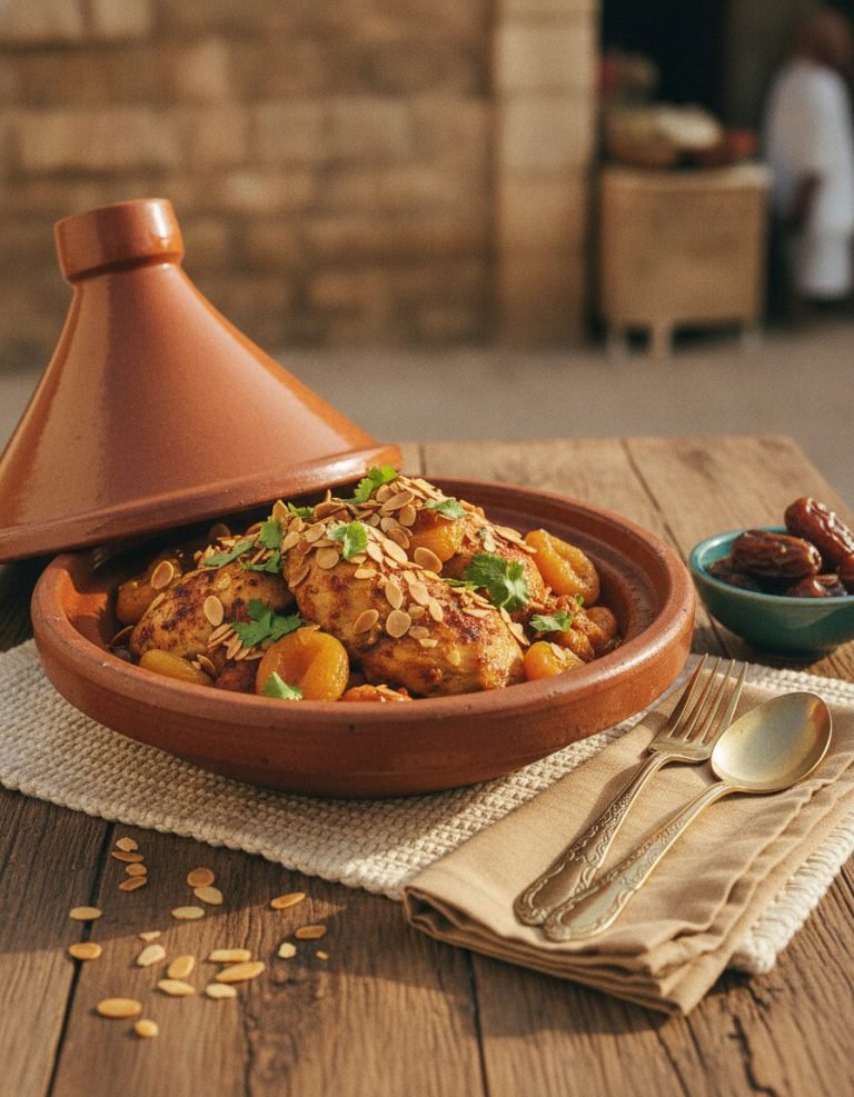 Apricot & Almond Chicken Tagine